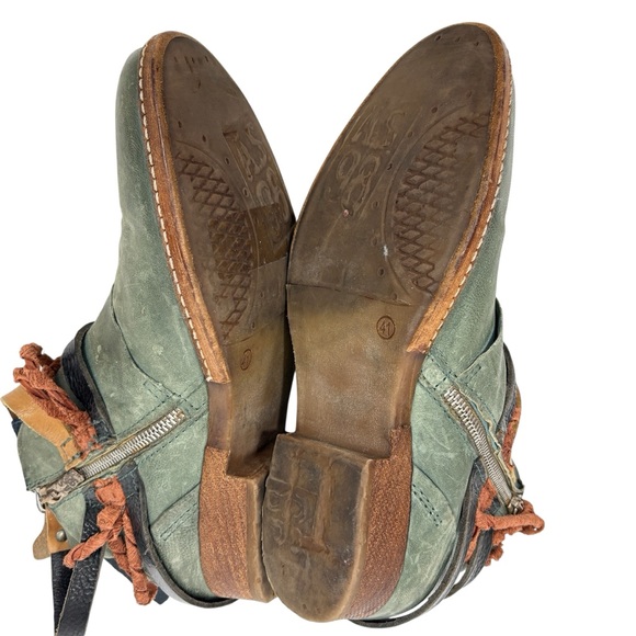 A.S. 98 leather ankle boots airstep strappy vintaged leather 38 8 - Picture 11 of 12